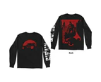 DC Comics Unisex Long Sleeved T-Shirt: The Batman Red Car & Figure (Back & Sleeve Print)