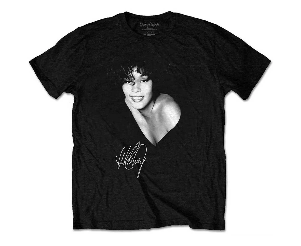 Whitney Houston | Official Band T-Shirt | B&W Photo