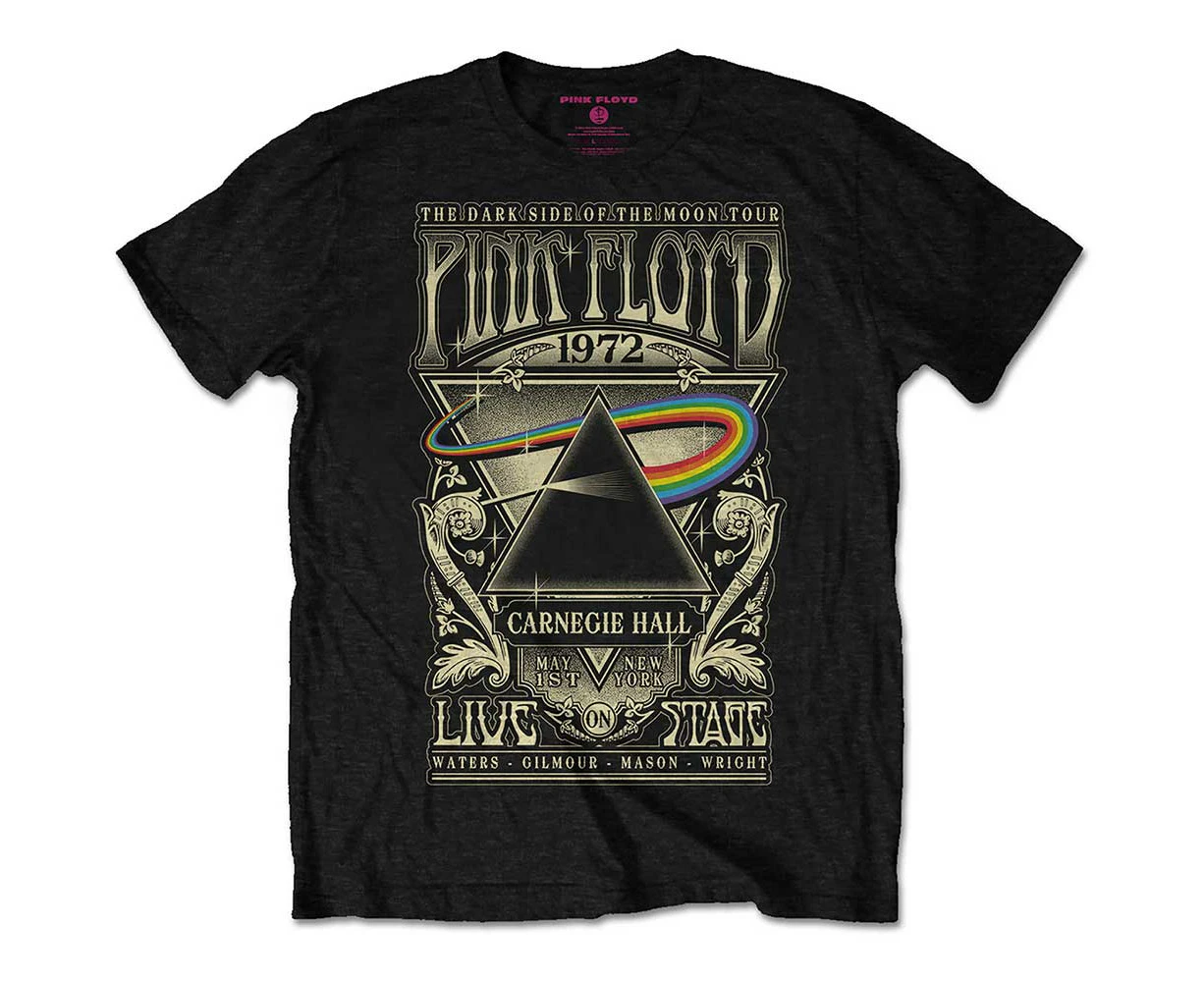 Pink Floyd | Official Band T-Shirt | Carnegie Hall Poster - Black