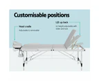 Zenses Massage Table 65cm Portable 3 Fold Aluminium Beauty Bed White