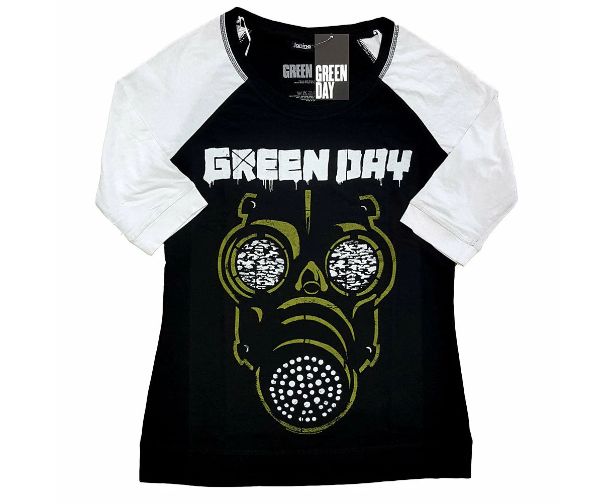 Day T Shirt  Mask Band Logo Official  Raglan 3/4 Sleeve Womens - Black