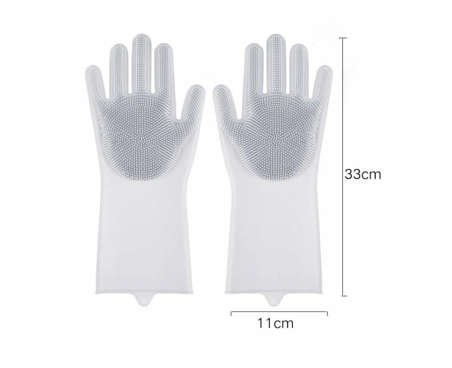 Heat Resistance Dishwashing Silicone Gloves - Grey