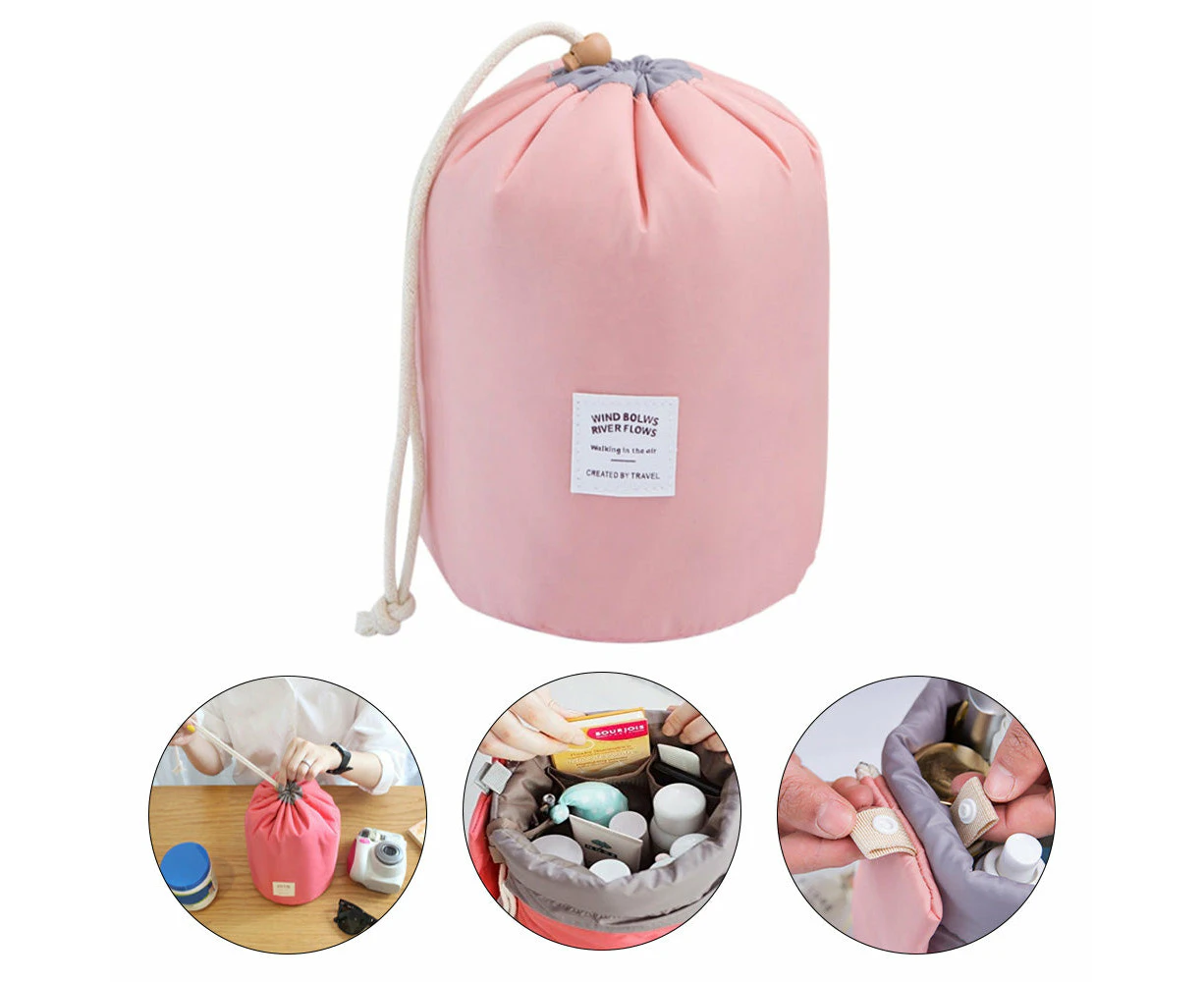 Waterproof Cosmetic Portable Bag with Large Capacity - Maca Pink