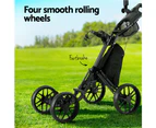 Everfit Golf Buggy Foldable Trolley Golf Cart Wheels Umbrella Bottle Holder