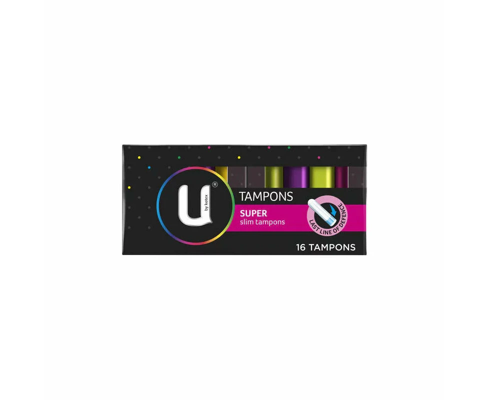 U By Kotex Super Slim Tampons 16 Pack