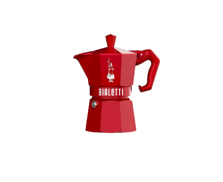 Bialetti Moka Exclusive Red 6 Cup - Stove Top 6 Cup