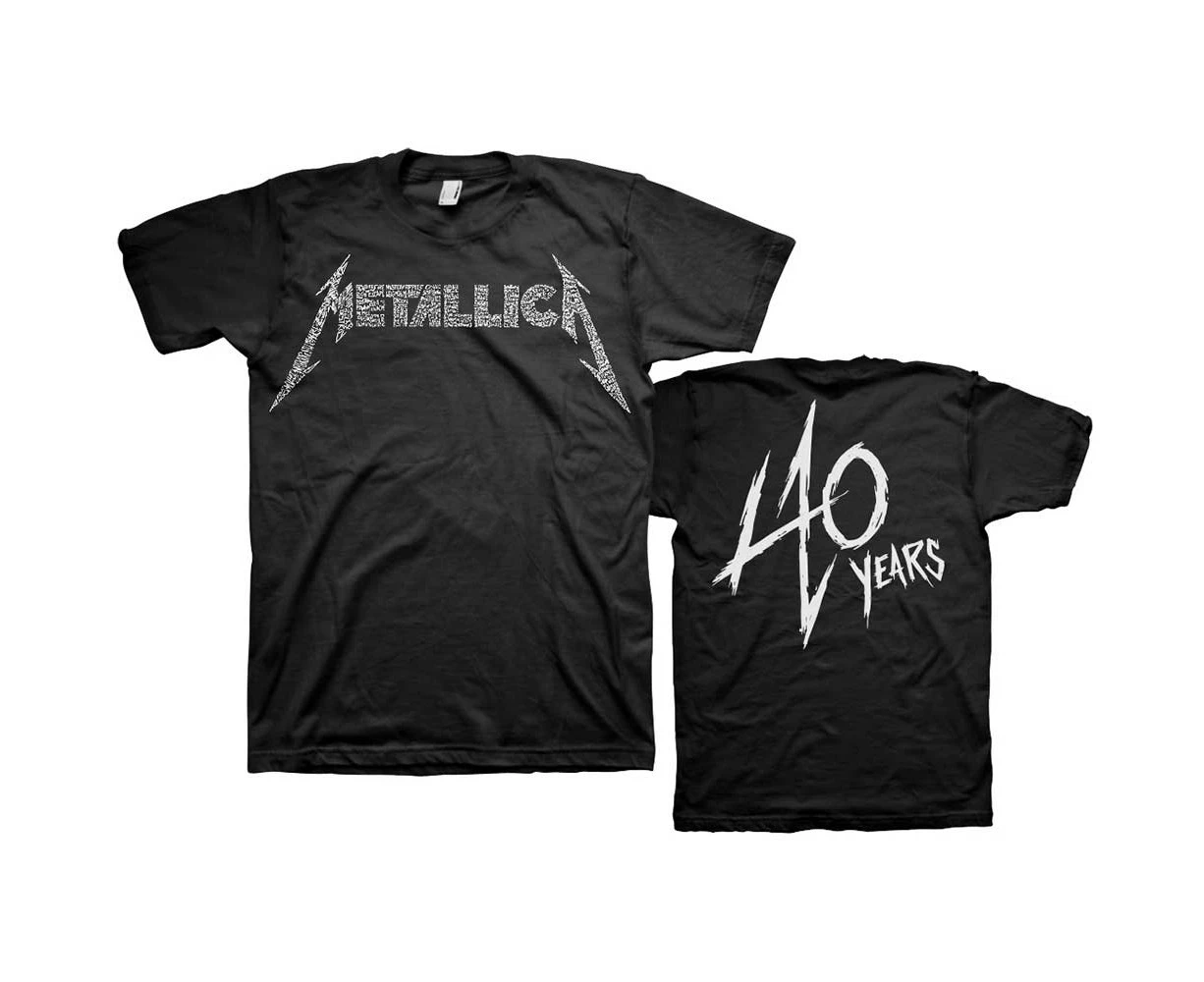 Metallica '40th Anniversary Songs Logo' (Black) T-Shirt