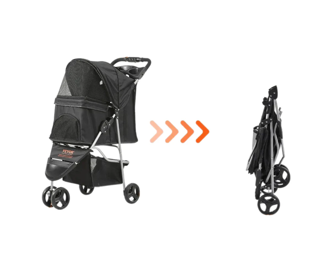 Pet Stroller for Medium-Sized Dogs - Black Variant