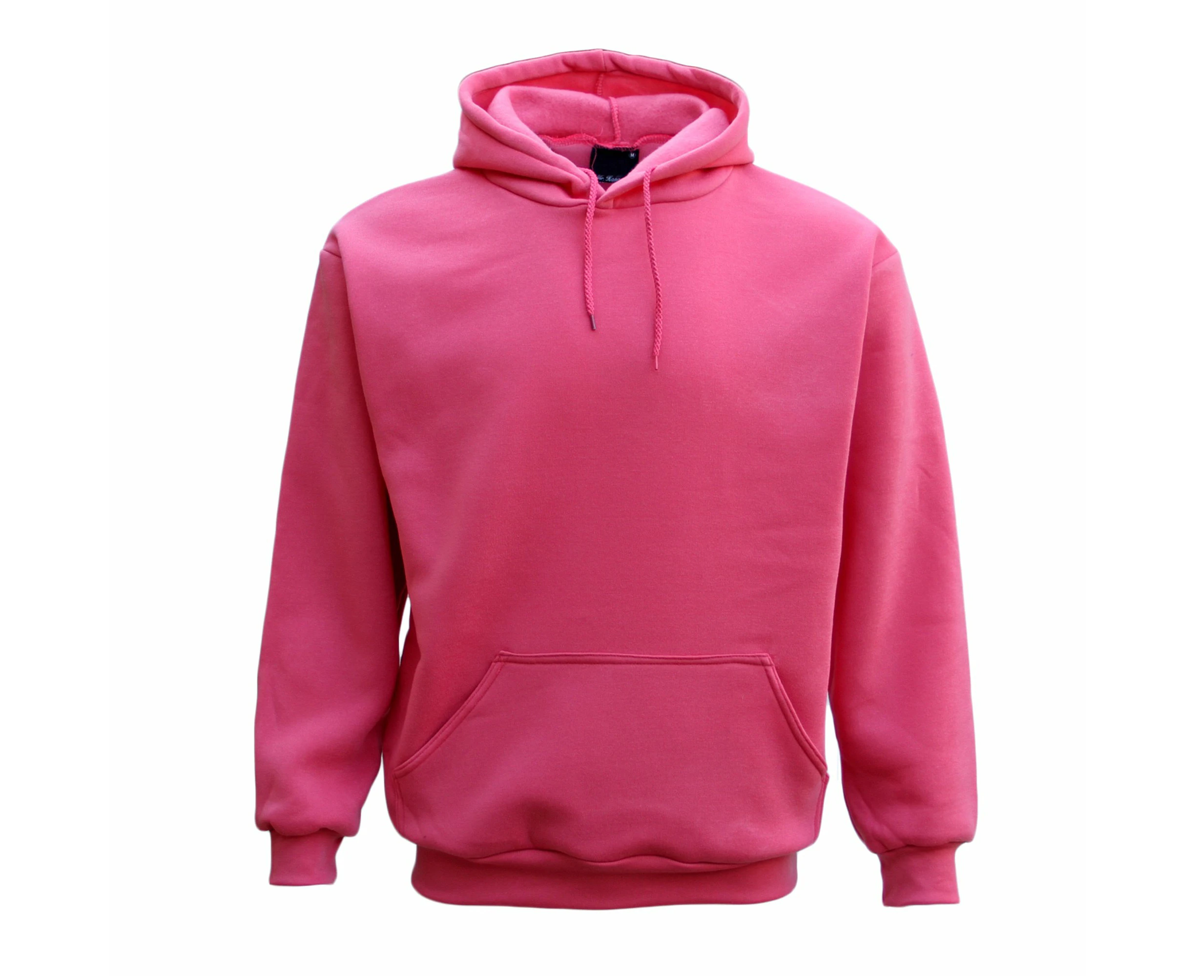 Adult Unisex Men's Plain Basic Pullover Hoodie Sweater Sweatshirt Jumper XS-5XL - Hot Pink