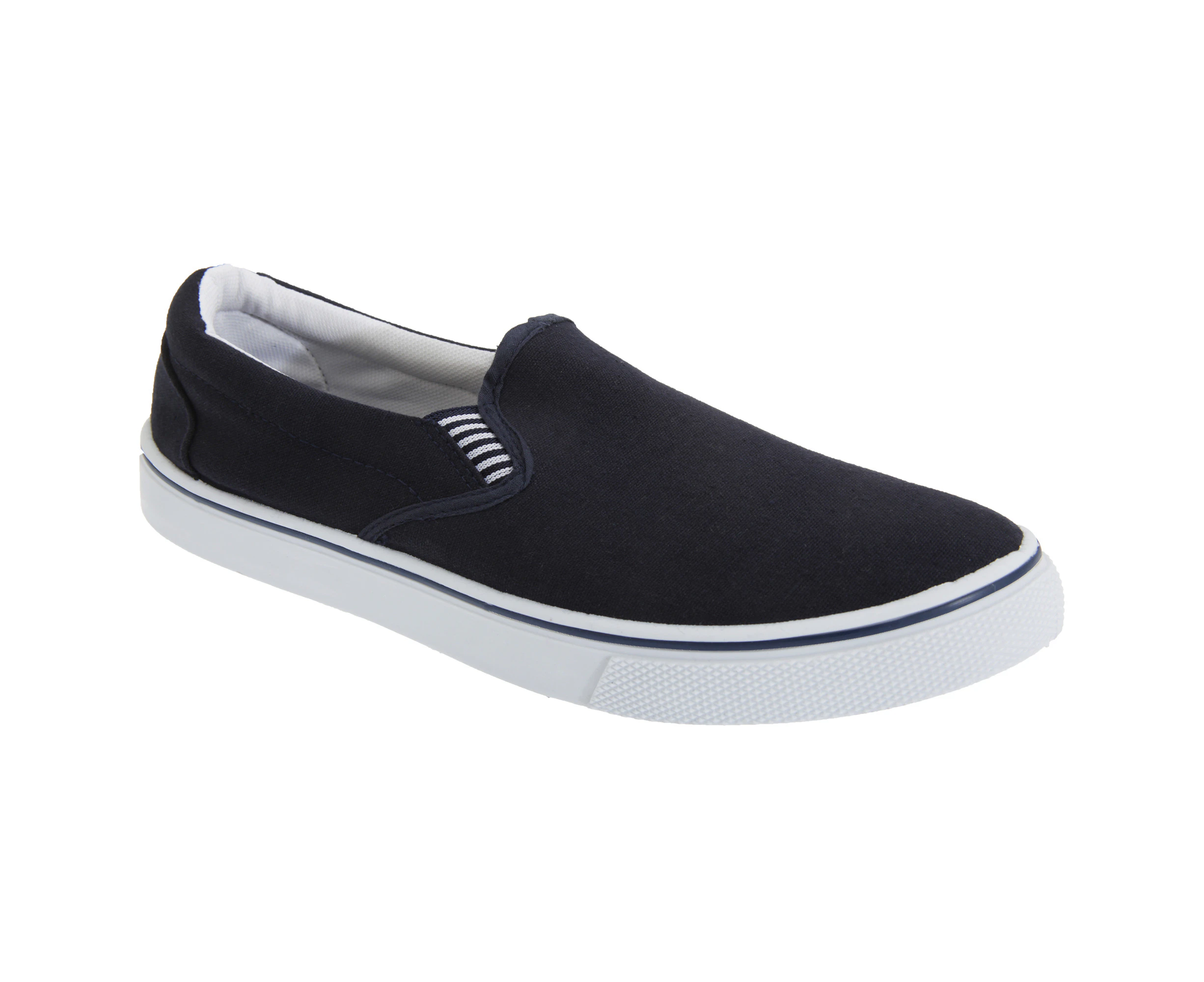 Dek Mens Gusset Casual Canvas Yachting Shoes (Navy Blue) - DF627