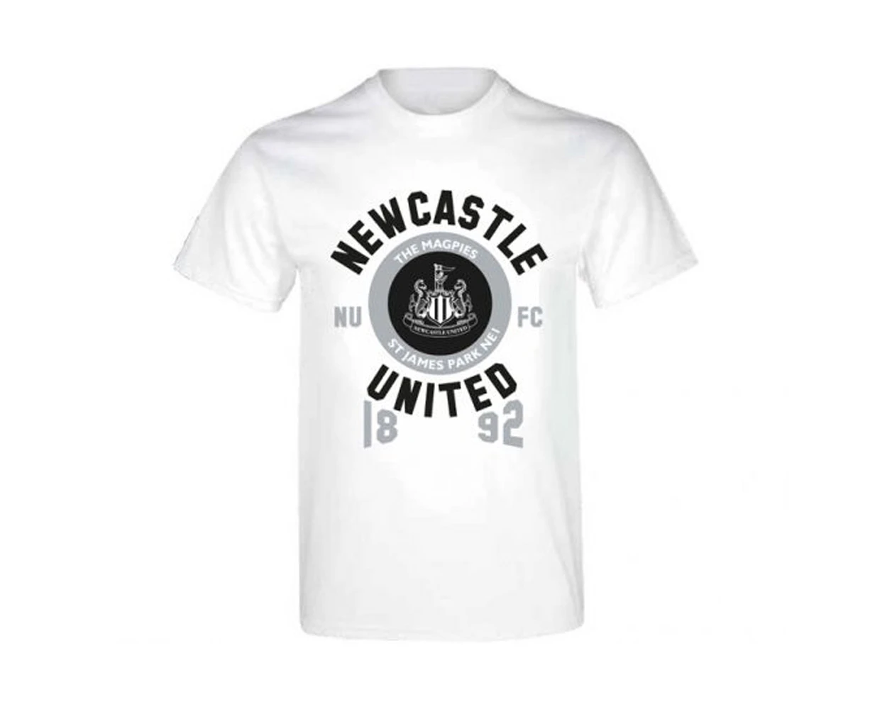 Newcastle United FC Unisex Adult Magpies T-Shirt (White) - BS4391