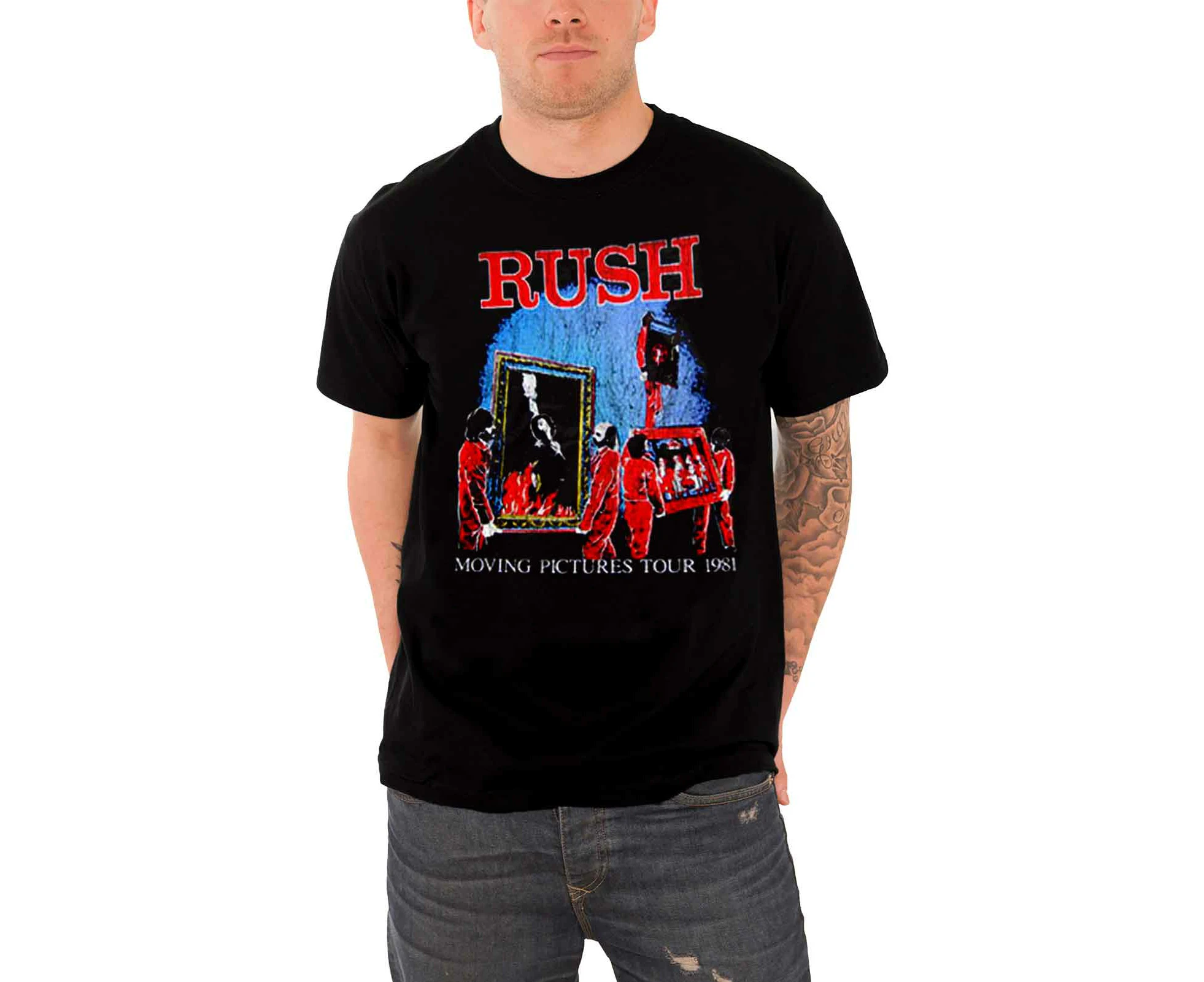 Rush T Shirt Mens Moving Pictures Tour 81 Band Logo  Official