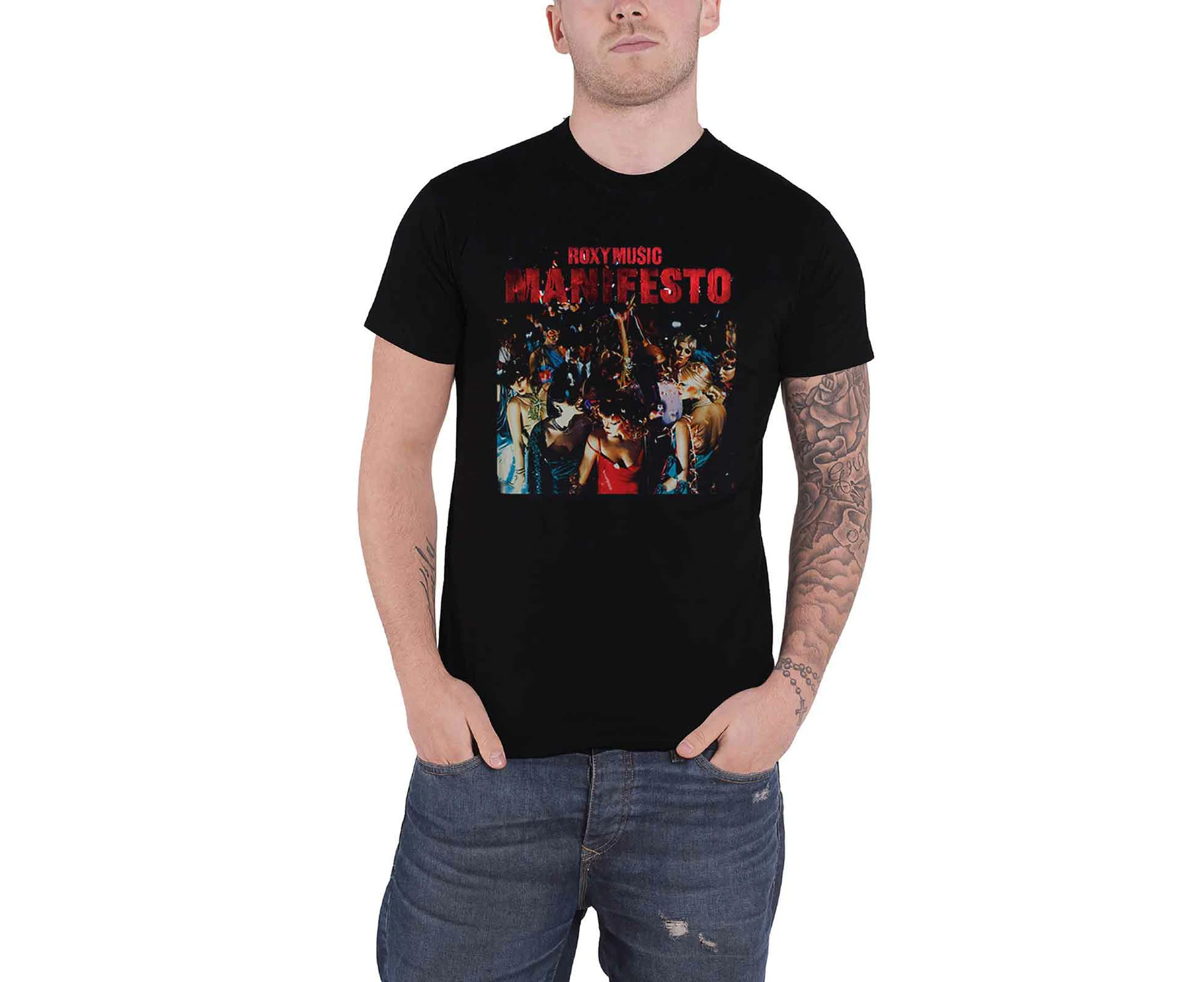 Roxy Music T Shirt Manifesto Album Cover Band Logo  Official Mens