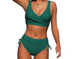 Women Summer Plain Padded Push Up Bikini Swimsuit Swimwear Beachwear Bathing Suit