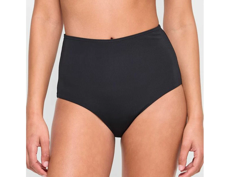 Target Resort High Waisted Rib Bikini Briefs - Shape Your Body