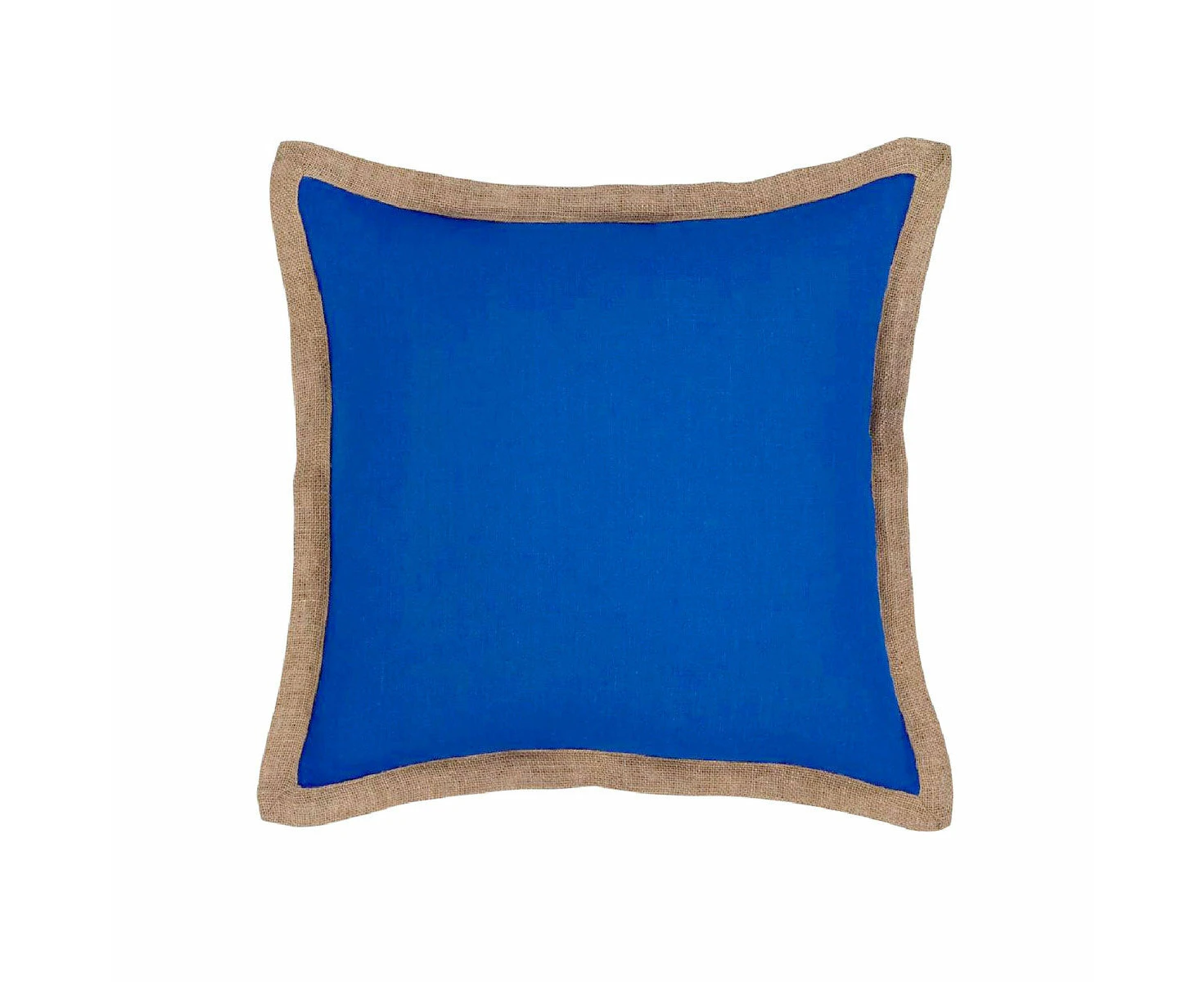 J Elliot Home Hampton Linen Jute Filled Cushion Square 50cm Blue