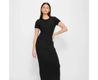 Australian Cotton Blend Rib Maxi T-Shirt Dress - Lily Loves