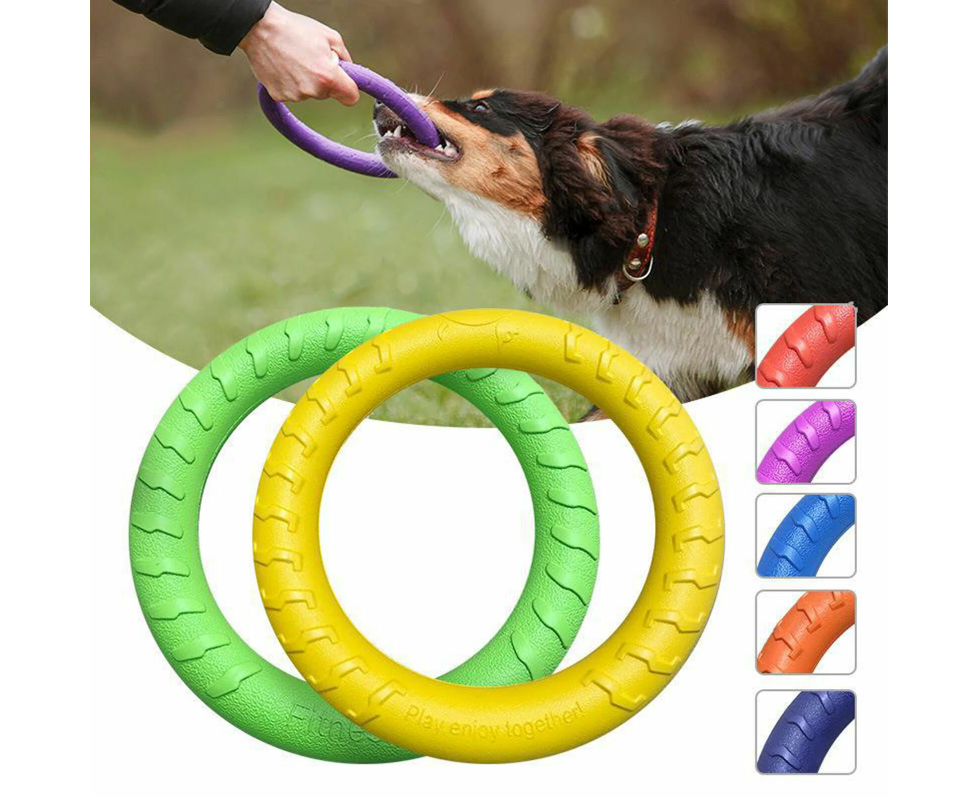 Large 29cm Lightweight Dog Toy Chew Durable Floating Training Ring for Chewers Pet