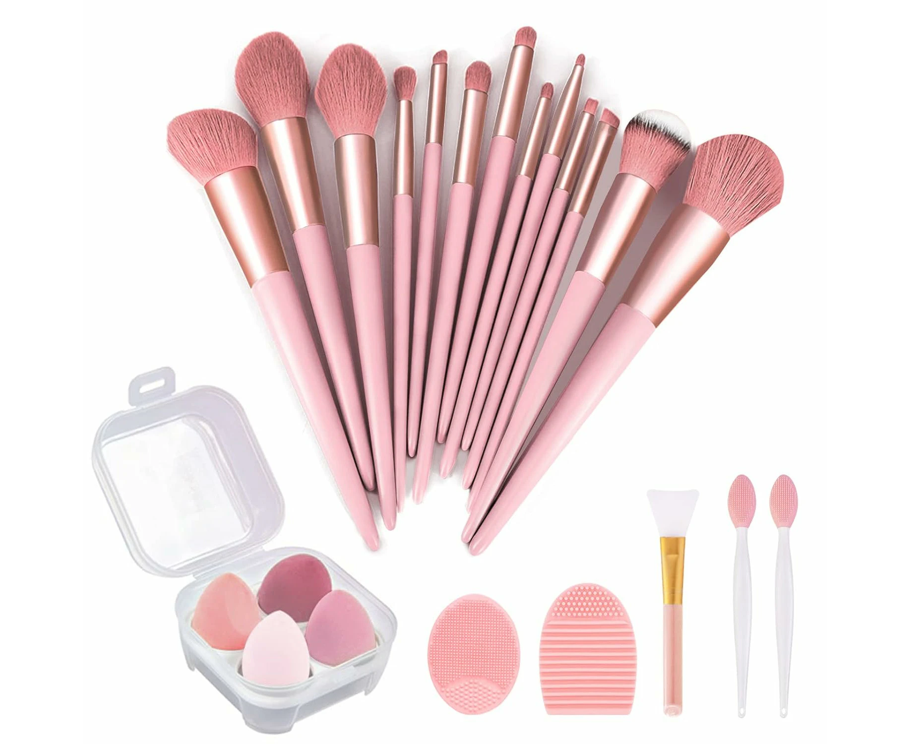 Makeup Brushes 22 Pcs Makeup Kit,Foundation Brush Eyeshadow Brush Make up Brushes Set (Pink, 22 Piece Set)