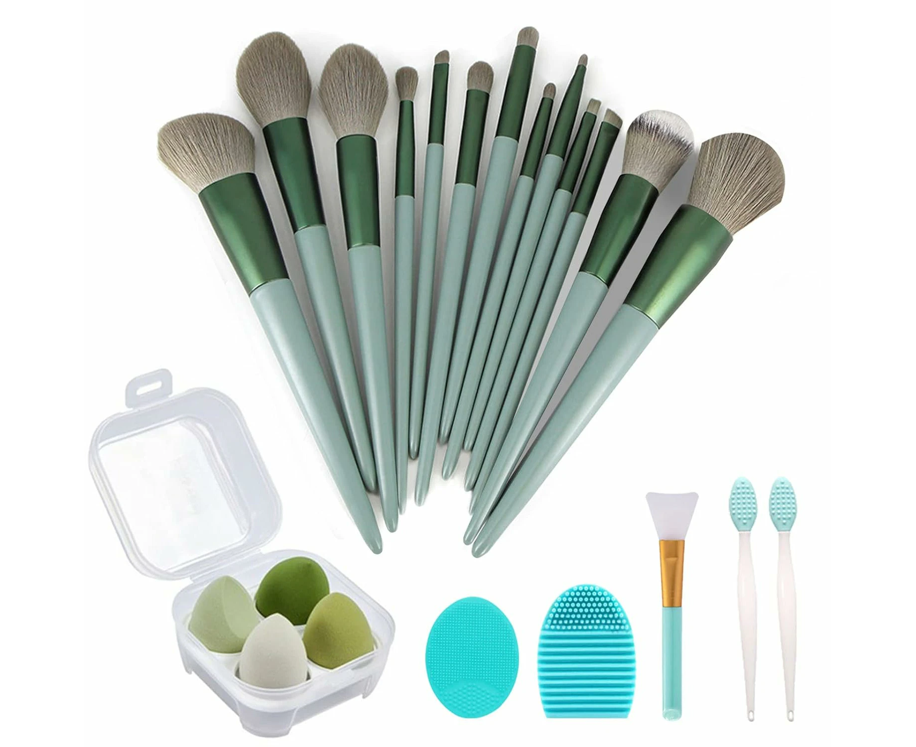 Makeup Brushes 22 Pcs Makeup Kit,Foundation Brush Eyeshadow Brush Make up Brushes Set (Green, 22 Piece Set)