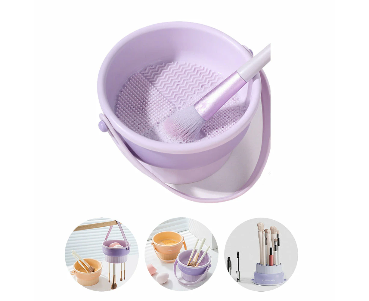 Hansona 2 in 1 Makeup Brush Cleaning and Drying Scrubbing Bowl