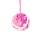 Cat Ball Toy Interactive Dog Chewing Toy Ball Handmade Woolen Yarn Kitten Gift - Pink