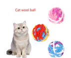 Cat Ball Toy Interactive Dog Chewing Toy Ball Handmade Woolen Yarn Kitten Gift - Pink