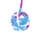 Cat Ball Toy Interactive Dog Chewing Toy Ball Handmade Woolen Yarn Kitten Gift - Pink