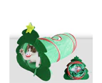 Cat Christmas Tree Tunnel Tube Collapsible Tunnels for Hide-and-Seek Game