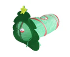 Cat Christmas Tree Tunnel Tube Collapsible Tunnels for Hide-and-Seek Game