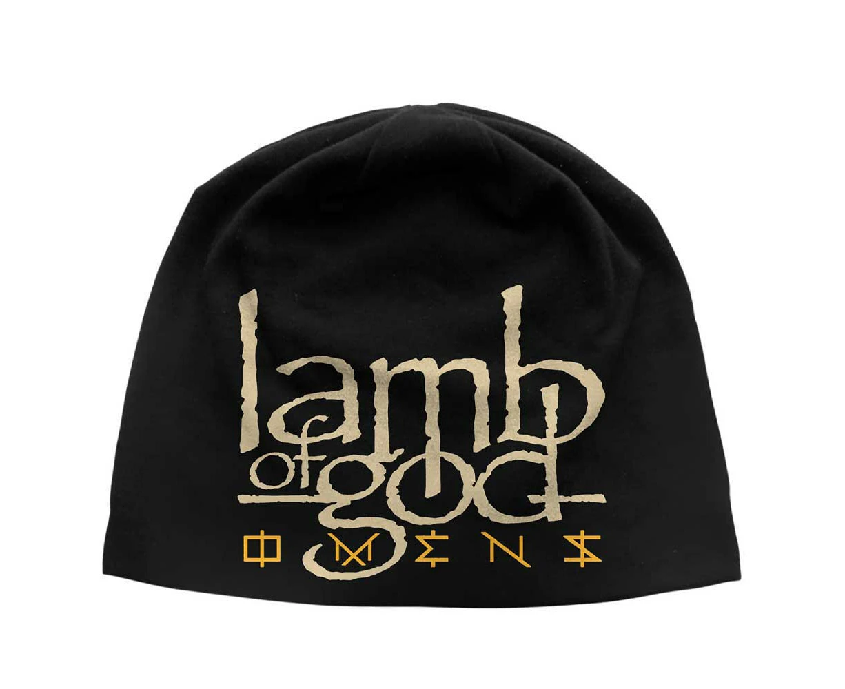 Lamb Of God Beanie Hat Omens Band Logo  Official  Jersey Print