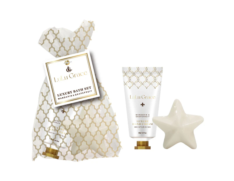 Lulu Grace 2 Piece Luxury Bath Gift Set Mandarin And Grapefruit Design