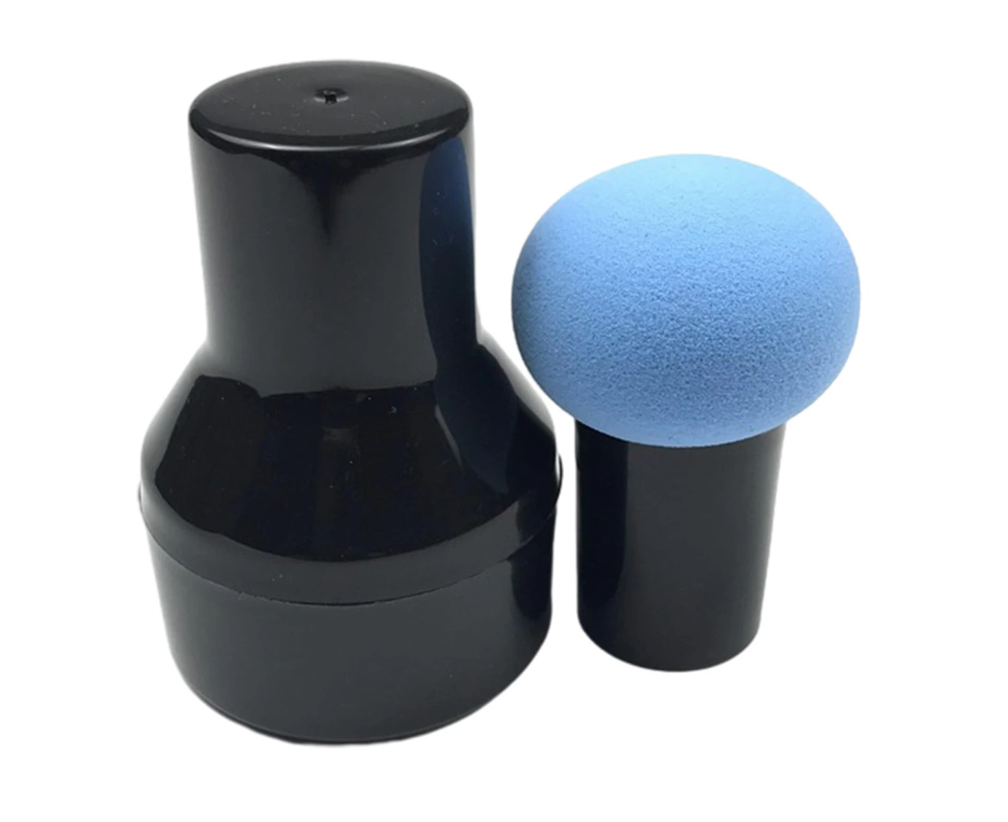 Makeup Sponge Mushroom Head Shape Wet Dry Use Soft Bouncy Beauty Sponge with Handle BoxLight Blue