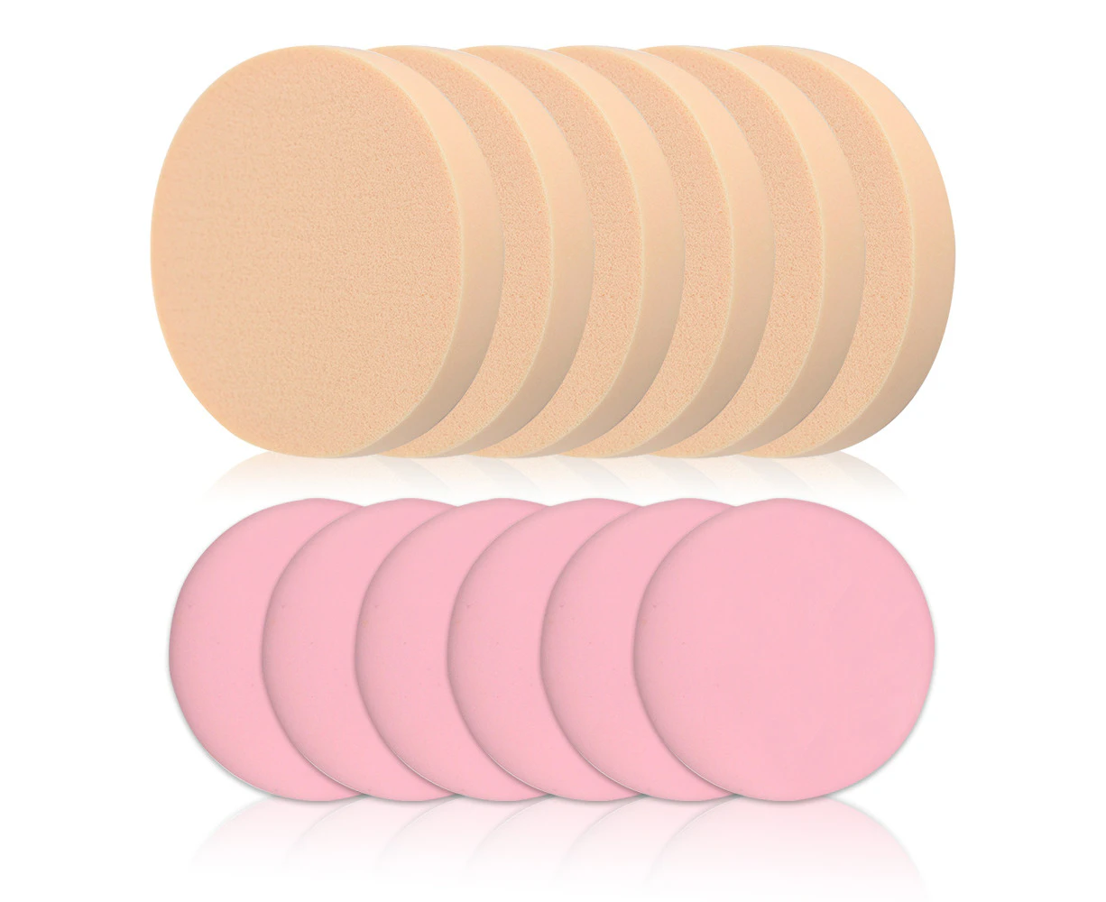 12 Pcs Round Makeup Sponges with Air Cushion Powder Puff, Makeup Puff for Foundation,Concealer