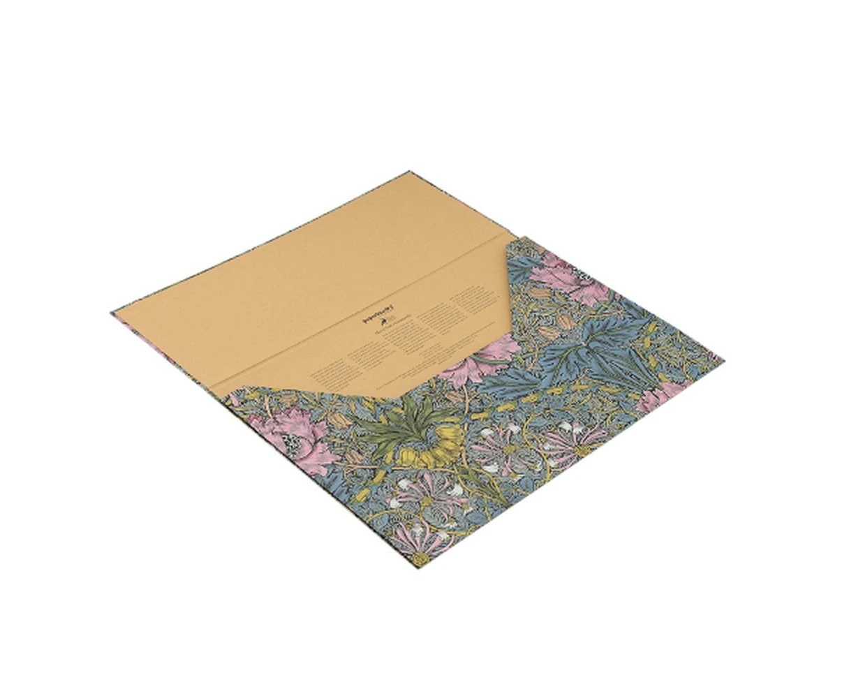 Morris Pink Honeysuckle (William Morris) Document Folder (Wrap Closure)