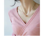 Double Ring Pendant Necklace,Dainty Chain Necklaces For Women-Gold