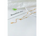 Dainty Chain Necklaces For Women,Rose Quartz Gemstone Pendants Necklace-Gold