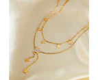 Dainty Gold Layered Star Pendant Necklace For Women-Gold