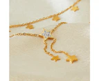 Dainty Gold Layered Star Pendant Necklace For Women-Gold