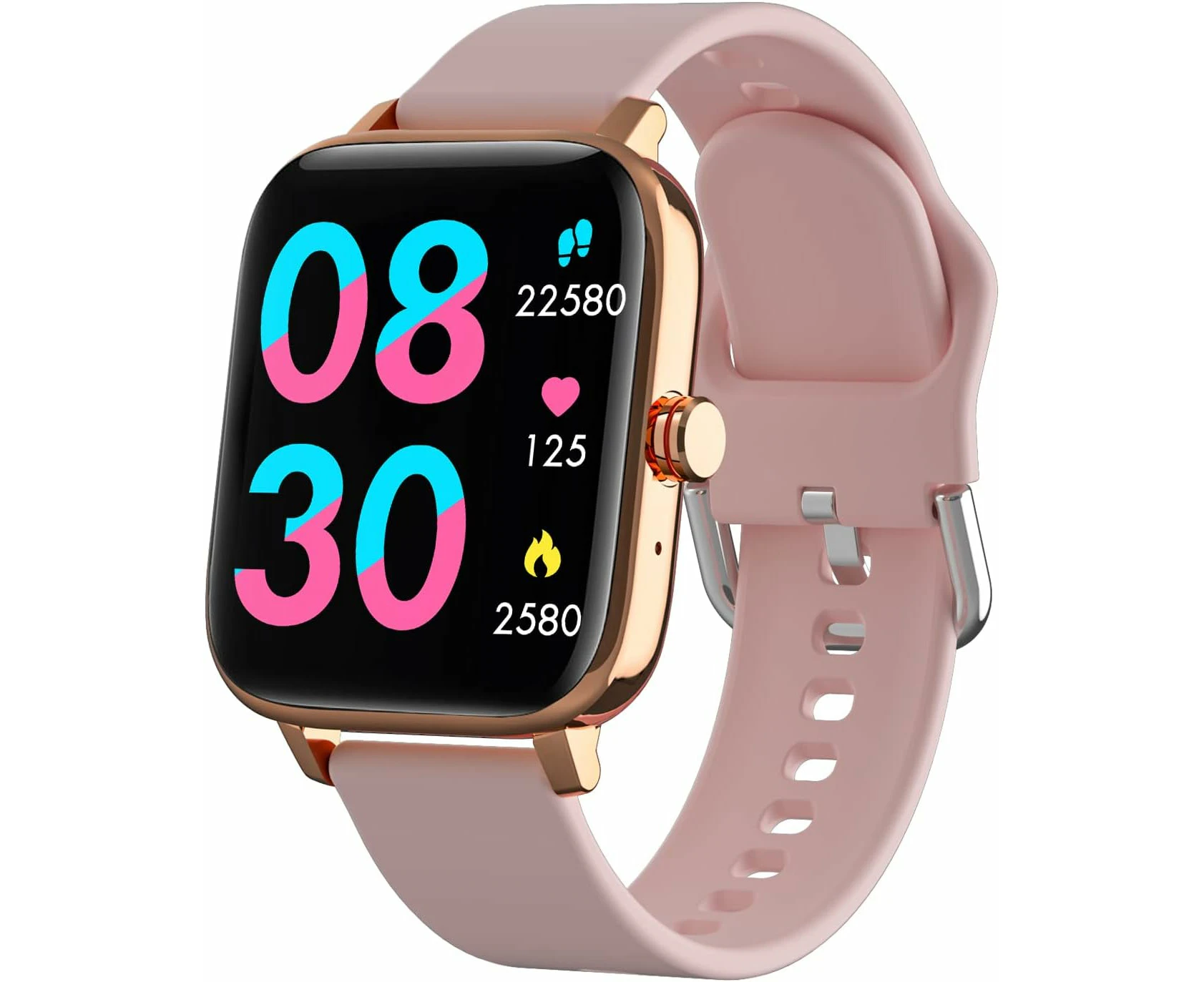 Smart Watch, 1.69'' Full Touch Answer/Make Call Android Smartwatch for Fitness Tracker with Sleep Health Monitor Calorie Step Counter Fitness Watch(Pink)