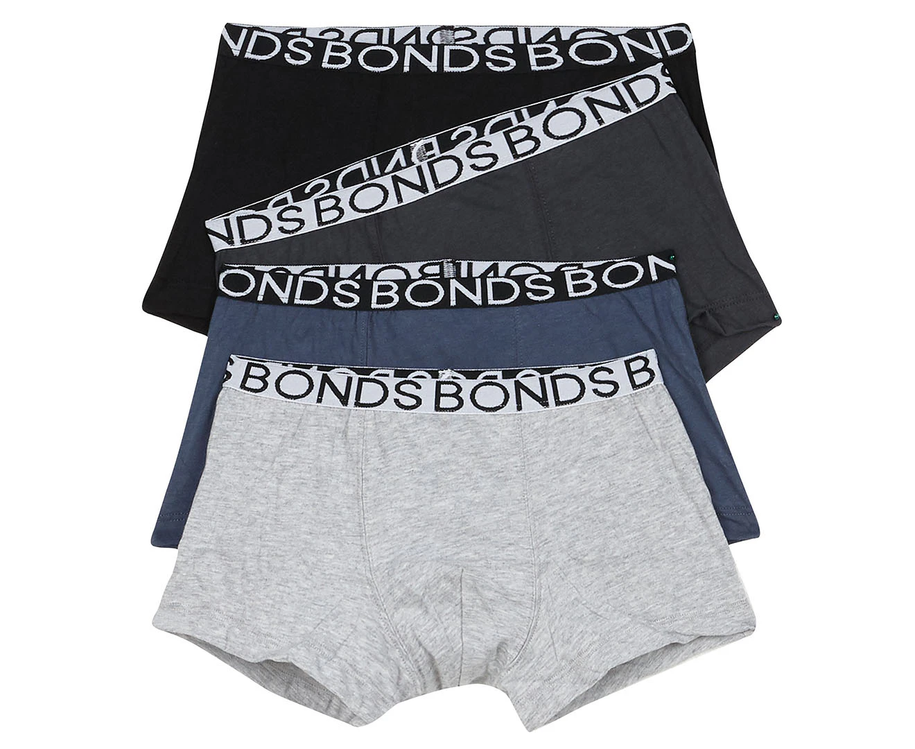 Bonds Boys' Trunks 4-Pack - Black/Greyscale