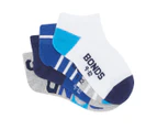 Bonds Kids' Very Comfy Low Cut Socks 4-Pack - Grey/Blue/White