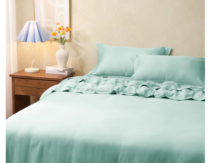 Sheraton Luxury Maison 1000TC Cotton Rich Quilt Cover Set - Aqua Foam