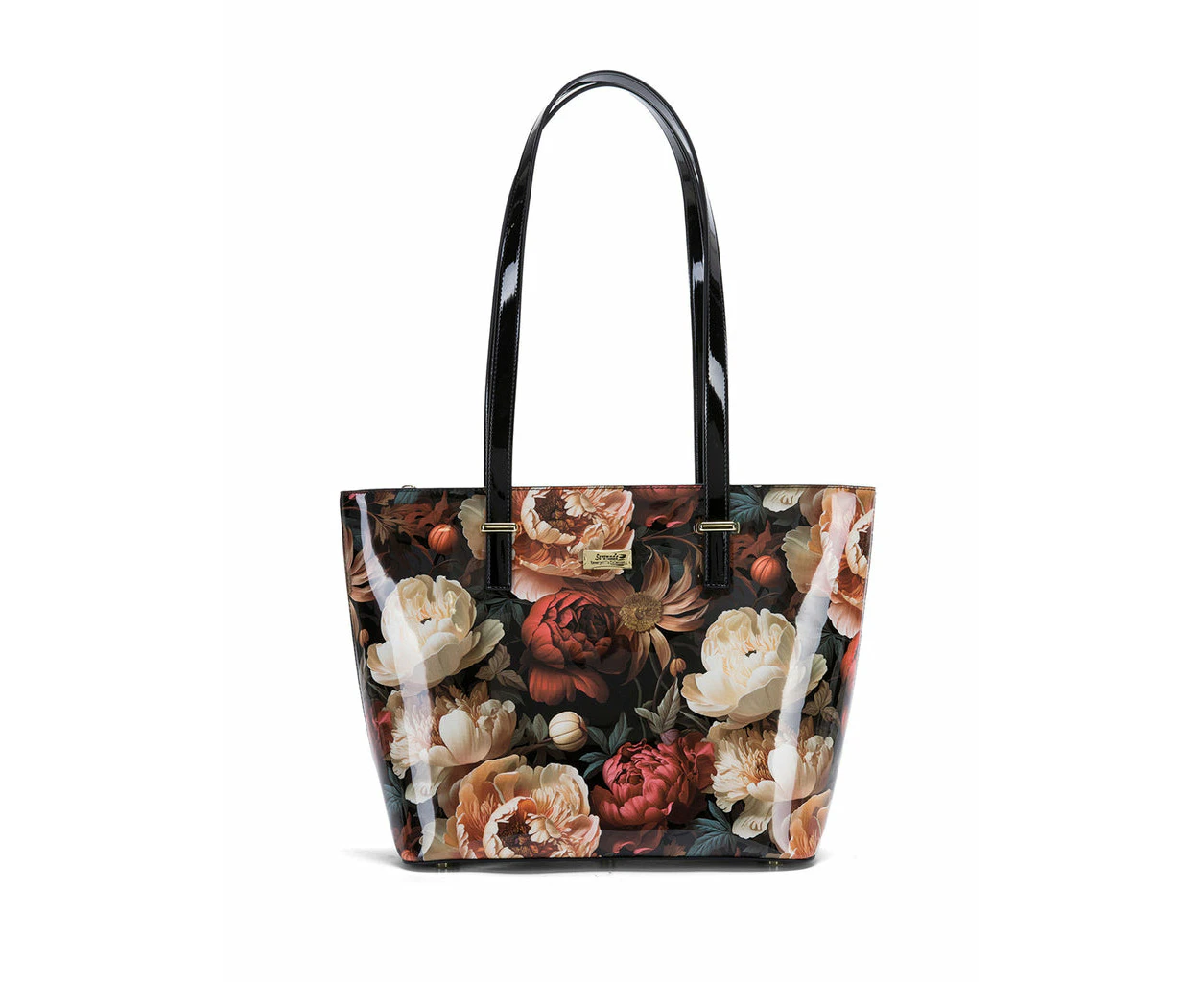 Serenade Elisabetta Large Leather Tote  Floral