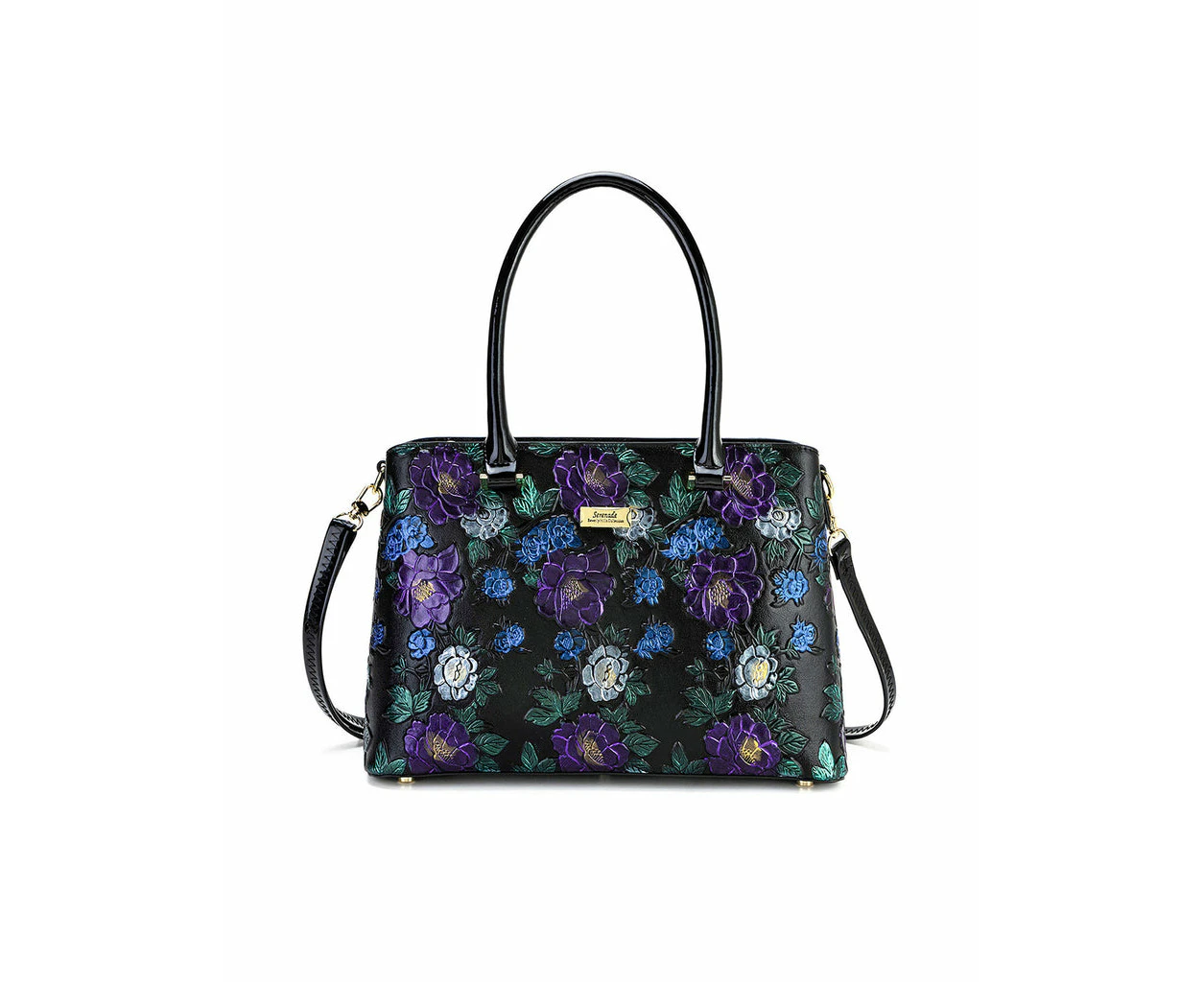 Serenade Vincent Sn98 0820 Hand Painted Leather Bag  Floral