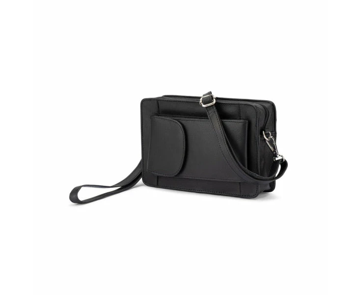 B. Mc 01 Leather Wrist Clutch Bag  Black