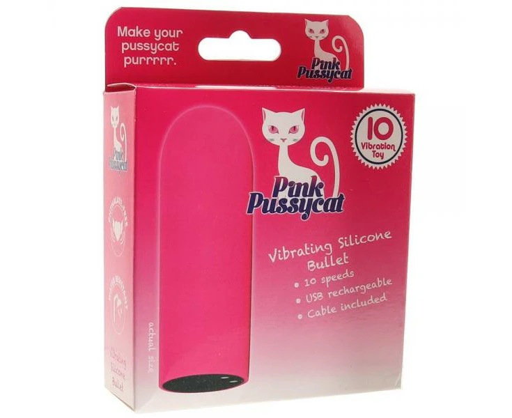 Pink Pussycat Silicone Bullet Vibrating