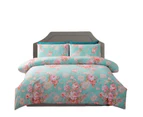 All Size Bed Quilt Duvet Doona Cover Set Cotton Bedding - Flora Green