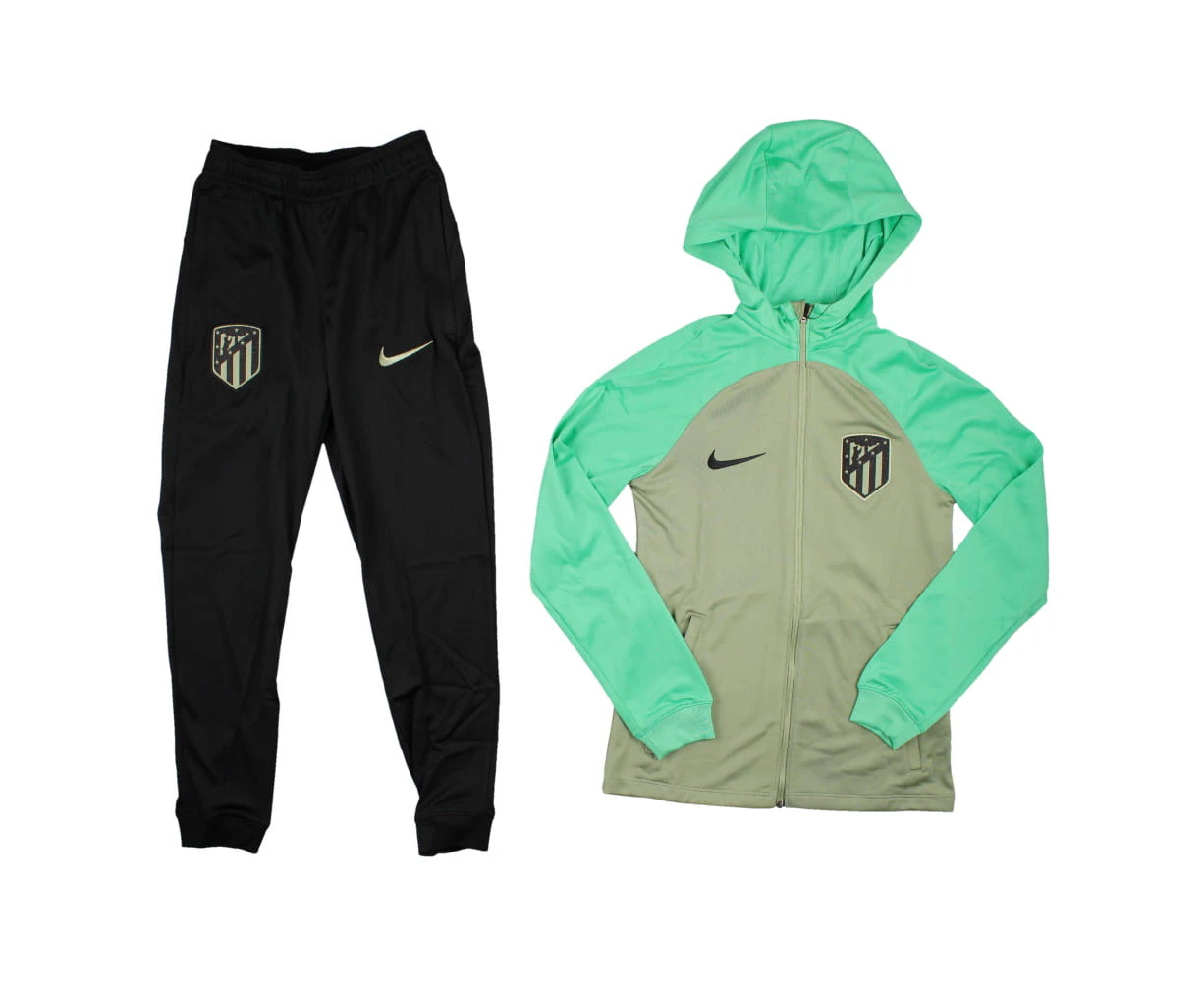 2023-2024 Atletico Madrid Hooded Strike Tracksuit (Oil Green)