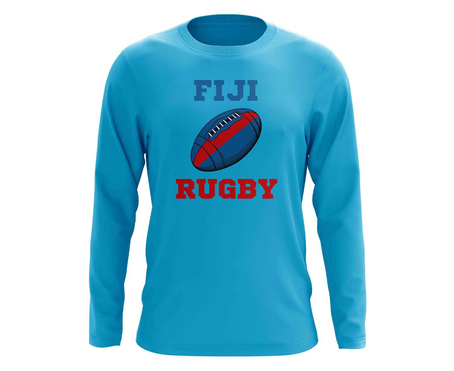 Fiji Rugby Ball Long Sleeve Tee (Aqua)